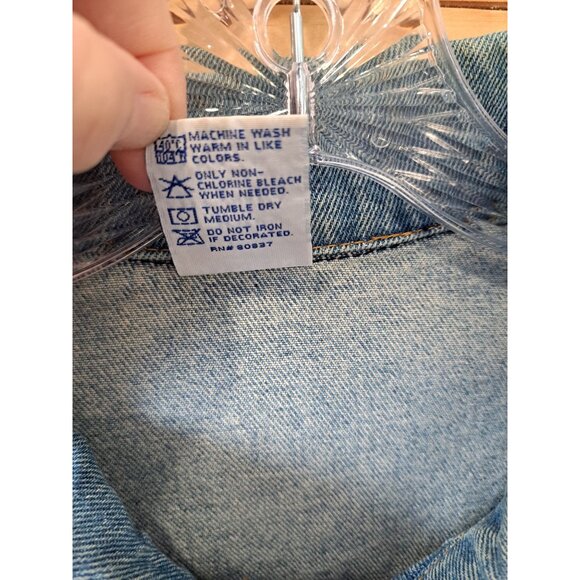Vintage International Denim Jacket X-Large USA Cotton Embroidered Semi Trucker - Picture 8 of 13
